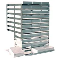 Upright freezer rack, height 75, 45 boxes, incl.  boxes and dividers 9x9